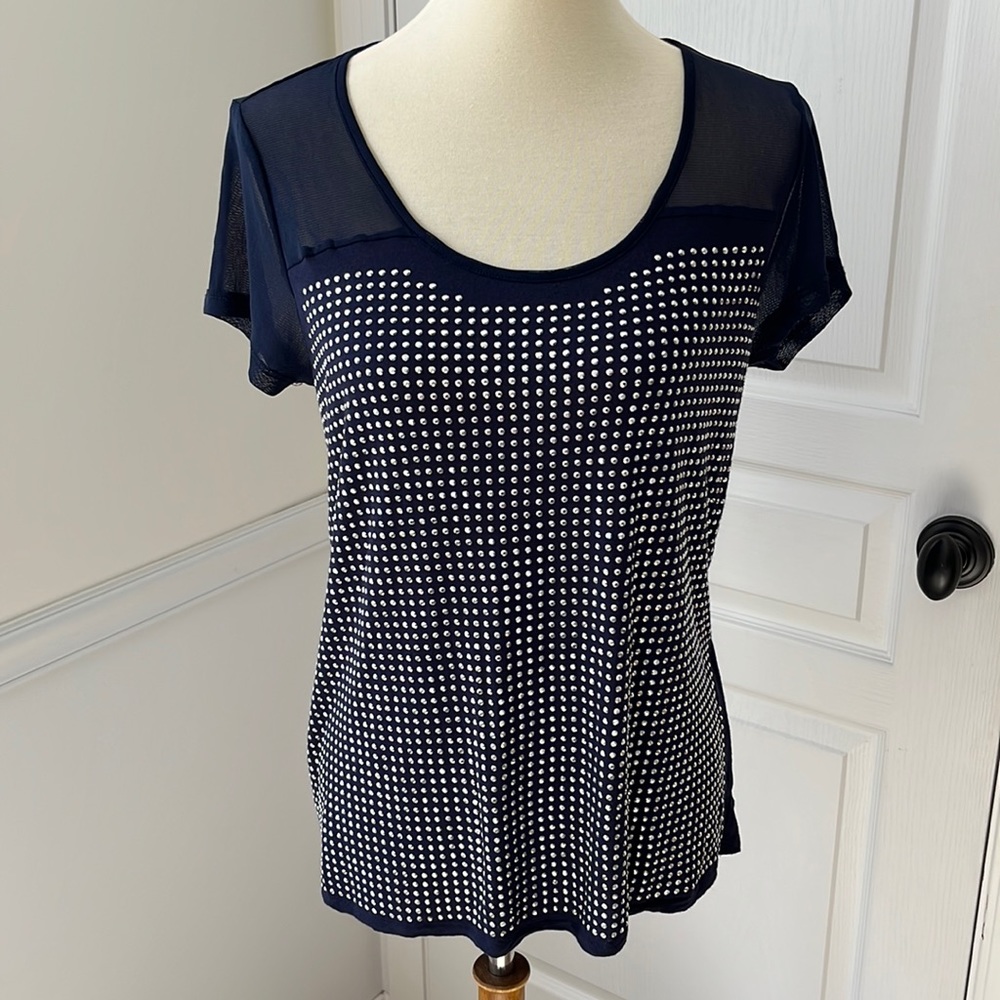 INC sequin short sleeve shirt